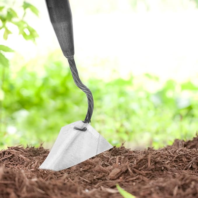 DOITOOL Triangle Hoe 12.4 Inch Manual Garden Cultivator with Sturdy Iron Head for Soil Digging Weeding and Manuring in Home Lawn and Farm Care