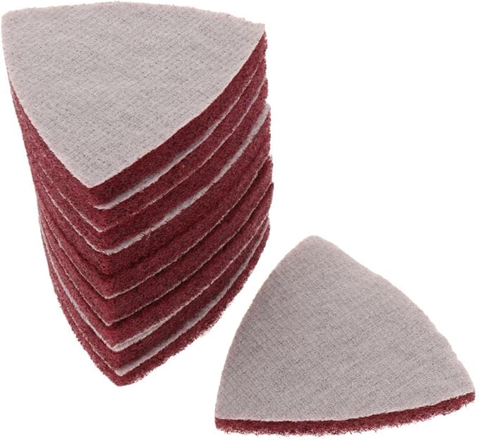 10Pcs Triangle Nylon Fiber Cleaning Pads for Scouring, Heavy Duty Reusable Non-Scratch Scrubbers for Kitchen, Stovetop, Dish Cleaning- 400 Medium