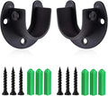Rise age Stainless Steel Closet Rod Bracket, 1-3/8 Inch Diameter Closet Rod Holder 2 Pcs, Heavy Duty Curtain Rod Holder, Black Closet Rod Support with Screws