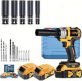 Wireless impact electric wrench kit, impact drill with charger, lithium-ion battery, portable quick charger - suitable for home and car maintenance and repair (Upgrade battery *2 + plastic box)