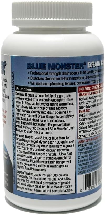 Set of 2 Blue Monster Drain Banger Drain Cleaner