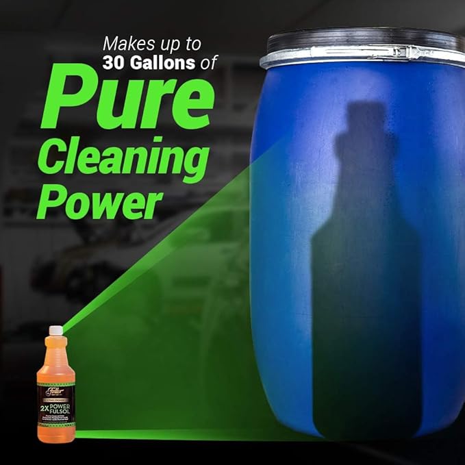 Fuller Brush 2X Power Fulsol Degreaser - Powerful Multi-Surface Degreaser Concentrate - All Purpose Oil, Grease & Grime Cleaner For Bike, Automotive, Grill, Bathroom & Kitchen