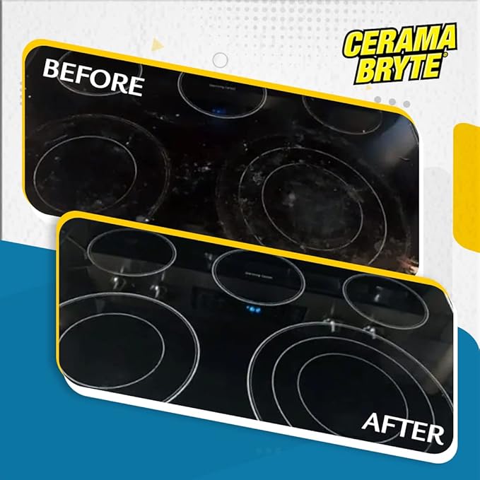 Cerama Bryte 10 x 5 Pack Cleaning Pads Cooktop and Stove Top Cleaner for Glass - Ceramic Surfaces, 50 Count