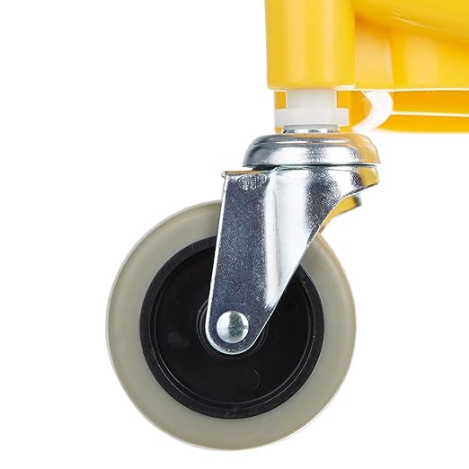 Amazon Basics Commercial Side Press Wringer Floor Cleaning Mop Bucket on Wheels, 35-Quart, Yellow