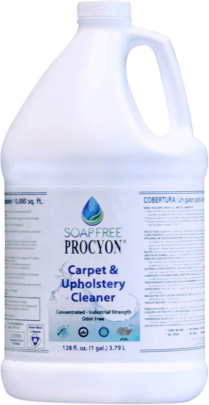 Procyon Carpet & Upholstery Cleaner Concentrate - Professional Pet, Earth, Family-Safe Cleaning Solution for Fabric & Furniture (512 Oz case)