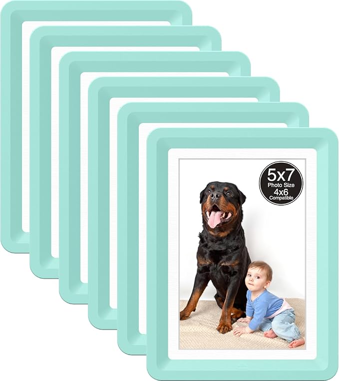 5x7 Picture Frame, Clear Acrylic Photo Frame with White Mat for 4x6 Photos, One-Piece Shatterproof Tool-Free Design, UV-Resistant Waterproof Tabletop Frame for Home Office Decor with 10-Year Warranty