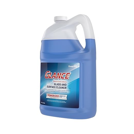 Glance CBD540311 Powerized Professional Glass & Surface Cleaner, Streak Free Commercial Ammoniated Liquid Window Spray, Ready-to-Use Refill, 1-Gallon (Pack of 2)