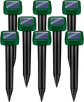 Solar Powered Mole Repellent Ultrasonic Outdoor, 8 Packs Snake Skunk Gopher Vole Rodent Deterrent, Waterproof Repeller for Yard Lawn Garden to Get Rid of Groundhog Chipmunk Raccoon