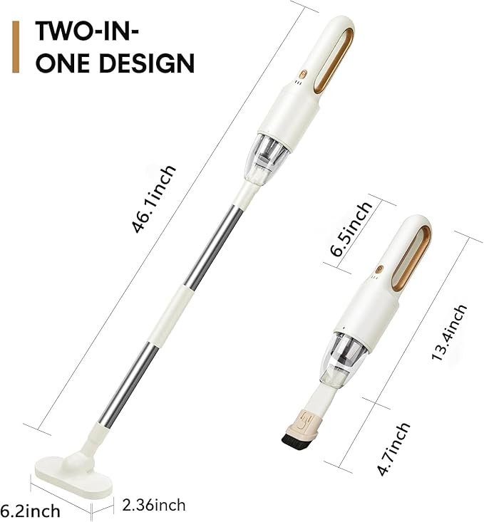 Handheld Vacuum Cleaner, 2-in-1 Mini Cordless Vacuum Cleaner, USB Rechargeable Car Vacuum Portable, Quickly Dust Removal, for Hardwood Floor, Carpets, Pet Hair, Car, Office & Home Cleaning