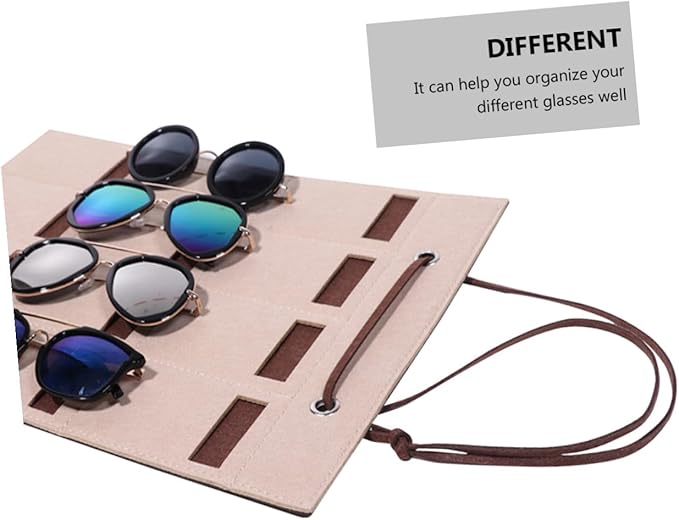 Alipis Felt Sunglasses Organizer Hanging Bag Wall Pocket Storage Pouch 30x40cm Small Camel Eyewear Holder for Door and Wall Hanging