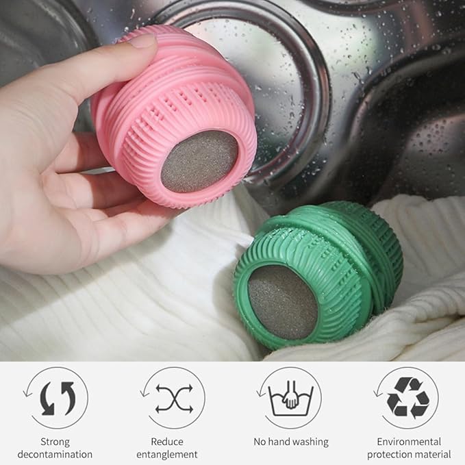 3pcs/Set Washing Machine Laundry Ball, Fabric Softener Dispenser, Reusable Laundry Sponge Ball for Washer, Dryer, Household Substitute