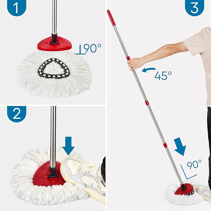 Matthew Cleaning 12Pack White Microfiber Spin Mop Replacement Head Compatible with EasyWring Spin Mop Replace Head-EasyWring High Absorbency,Machine Washable,Microfiber Spin Mop Refills
