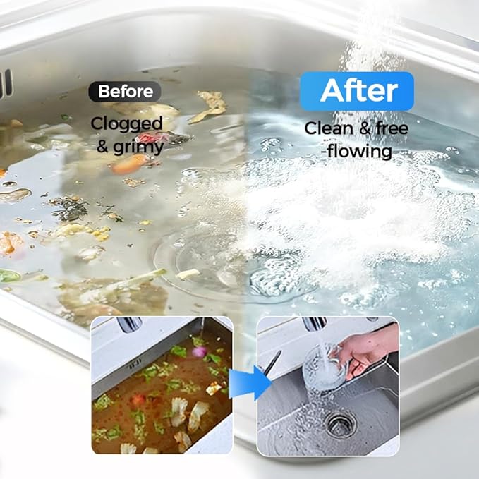 2026 New Sink Drain Cleaners, Powerful Pipe Dredging Agent Foaming Powder, Quick Foaming for Kitchen, Bathroom, Toilet, Tub Shower Drains, Home Cleaning Tool (2 PCS)
