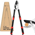 Yesker 27-35" Extendable Loppers for Tree Trimming Heavy Duty Tree Trimmer Bypass Loppers with Compound Action Sharp Anvil Blade up to 2 Inch Cut Capacity Branch Cutter Chops Thick Branches Ease