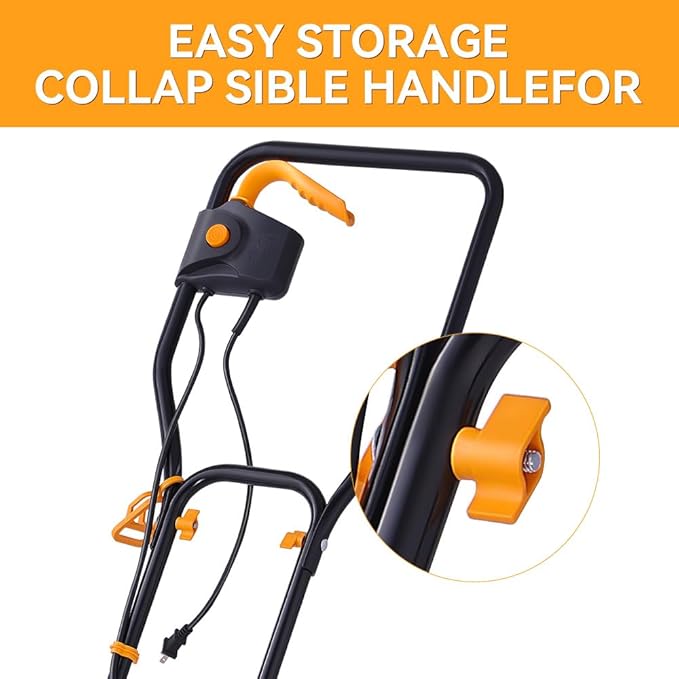 Hoteche 12-Inch Corded Electric Tiller 6.3-Amp Garden Soil Cultivator with 4 Steel Tines