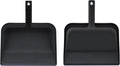 Superio Clip-On Dustpan with Rubber Lip - 10-inch Wide Durable Plastic Dust Pan with Comfort Grip Handle, 2-Pack (Black)