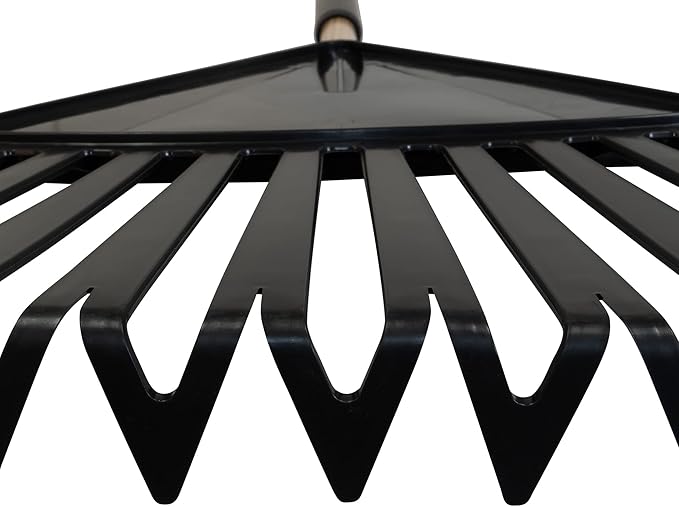 True Temper 20212011 Clog Free Leaf Rake with Hardwood/Steel Handle, 30 in. for Leaves, Grass, Clippings, Twigs, Pine Needles, Acorns, Debris,Black