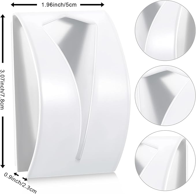 Boao 4 Pcs Self Adhesive Towel Hook Holder Grabber Stainless Steel Kitchen Dish Towel Hook Wall Mount Non Drilling Hangers Rack Hand Tea Holders for Bathroom Accesories Kitchen Gadgets(White)