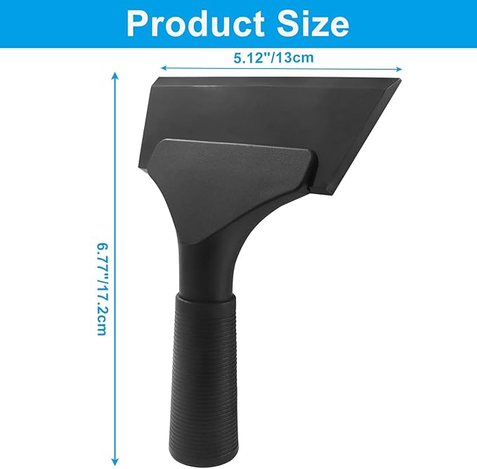 Small Squeegee 5 inch Rubber Window Tint Windshield Scraper, Non-Slip Handle Glass Cleaner for Car Glass Mirror Shower Door/Bathroom Cleaning(Pure Black, 1 Pack)
