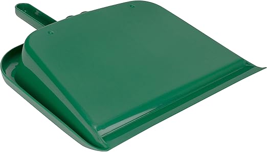 SPARTA Large Handheld Dustpan with Hanging Hole, Heavy-Duty Plastic Dustpan with Wide Lip for Countertops and Surfaces, Plastic, 10 Inches, Green