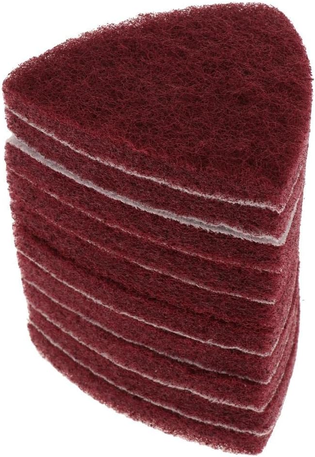 10Pcs Triangle Nylon Fiber Cleaning Pads for Scouring, Heavy Duty Reusable Non-Scratch Scrubbers for Kitchen, Stovetop, Dish Cleaning- 400 Medium