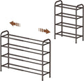 Gonfoam 4-Tier Expandable Shoe Rack,Adjustable Shoe Shelf Storage Organizer Heavy Duty Metal Free Standing Shoe Rack for Entryway Closet Doorway (Bronze)