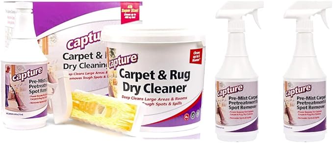 Capture Carpet Total Care Kit 400 & Pre-Mist Soil Release for Carpet Dry Cleaner, Carpet Cleaning Pre Spray (2 Pack) - Bundle