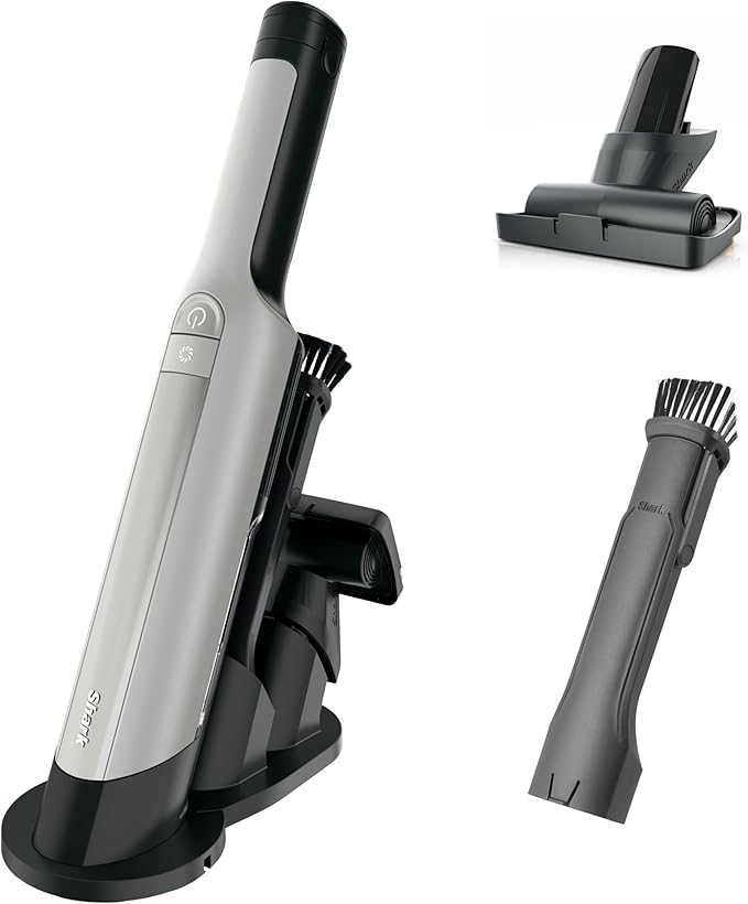 Shark WANDVAC Power PET Cordless Hand Vac, Ultra-Lightweight & Portable with Powerful Suction & Boost Mode, NEW FurFins Tool & Duster Crevice Tool, Designed for Car & Pet Homes, White, WV410WH