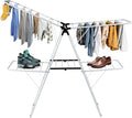 COSTWAY Clothes Drying Rack, Foldable 2 Tier Clothing Rack with Height-Adjustable Wings, 33 Drying Rails & Sock Clips, Portable Space Saving Laundry Drying Rack for Apartment, RV, Indoor & Outdoor Use