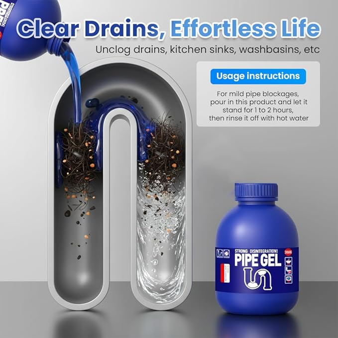 Drain Cleaner, 2026 Powerful Drain Opener for Kitchen Sink, Professional Unclogging, Unclog drains, clog remover, Shower, Tub, Compatible with All Pipe (2pcs)