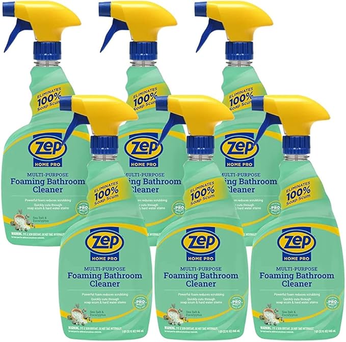 Zep Home Pro Multi-Purpose Foaming Bathroom Cleaner - 32 Fl. Oz. - R53106 - Pro Trusted Cleaning Power: Now in Refreshing Scents & Family Friendly Formulas (6)…