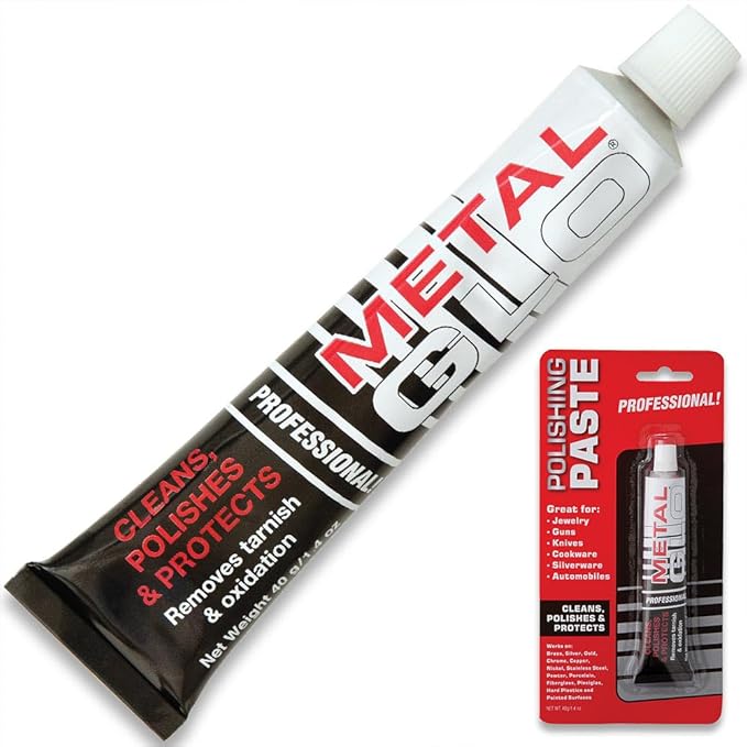 Metal Glo Polishing Paste | Premium Quality Polishing Paste | Polishes Most Metals | Liven Up Old Metals with New Shine | Ideal for Knife Blades and More | 1.4 Oz. Tube