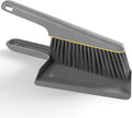 Small Broom and Dustpan Set, Hand Mini Dust-Pan and Brush, Handheld Portable Compact, 1 Piece, Gray