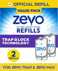 Zevo Flying Insect Trap Replacement Cartridges – 2-Pack – Odorless, Mess-Free Refills for Zevo Devices