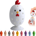 Egg Brush Cleaner, Egg Cleaner Scrubber for Fresh Eggs, Cute Chick Shaped Silicone Egg Washer, Reusable Multipurpose Washing Egg Tool for Fruits and Vegetables(White,1 Set)