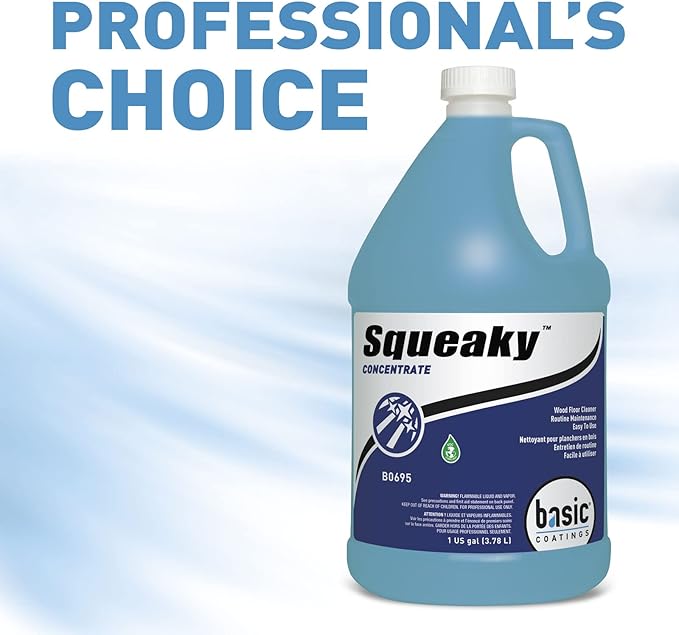 Basic Coatings Squeaky Cleaner Concentrate | Hardwood, Laminate Floor Cleaner | No Residue | Cleans Tough Dirt and Grease | 1 gal