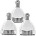 Small Hand Dust Pan and Brush - Small Broom and Dustpan Set, Mini Broom and Dustpan, Compact Dustpans and Brush for Home Cleaning, Sofa, Desk, Guinea Pig Cage, Cat Litter, etc. (Gray 3 Set)