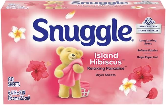 Snuggle Fabric Softner Dryer Sheets, 80 Count (Pack of 4) (Pack Of 8, (80 Sheets), Island Hibiscus Relaxing Paradise)