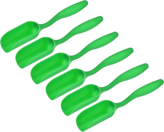 MECCANIXITY 5.7 Inch Gardening Shovel Spoons 6 Pack Mini Soil Scoops Cultivation Transplanting Tools, Green