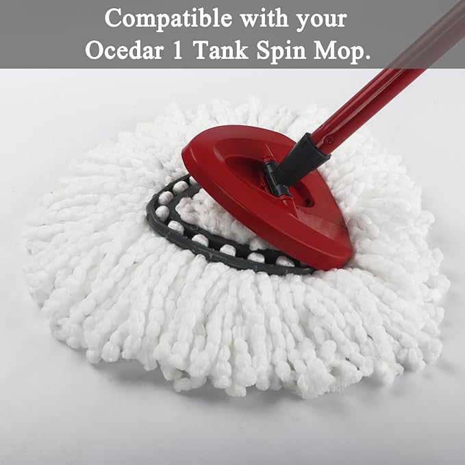 3 Pack Spin Mop Refill Replacement Head Compatible with Ocedar EasyWring Spinning Mop - Microfiber Mop Replace Heads