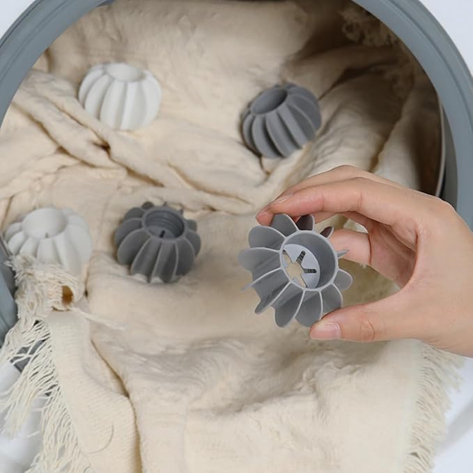 12 Pack Laundry Balls Non-Toxic Reusable Dryer Balls（6 White+6 Gray）