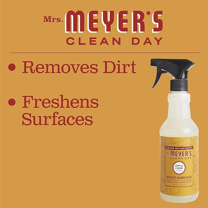 MRS. MEYER'S CLEAN DAY All-Purpose Cleaner Spray, Limited Edition Apple Cider, 16 fl. oz - Pack of 12