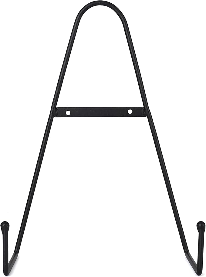 Milltown Merchants™ Metal Display Stand - Free Standing or Wall Mounted Decorative Plate Holder - Versatile Plate Hanger Stand - Black Metal Plate Stand - (4 Pack, X-Large)