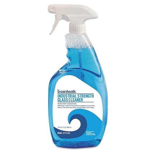 Boardwalk BWK37112A Industrial Strength Glass Cleaner with Ammonia, 32 oz Trigger Bottle (Case of 12)