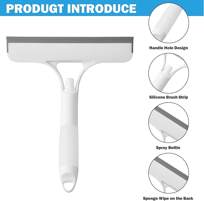 3 in 1 Window Cleaning Scraper,Window Cleaning Scraper,Squeegee for Window Cleaning,3 in One Window Cleaning Scraper for Windows,Car Windshields, Bathrooms, Kitchens, All-Purpose Window Cleaner Tool