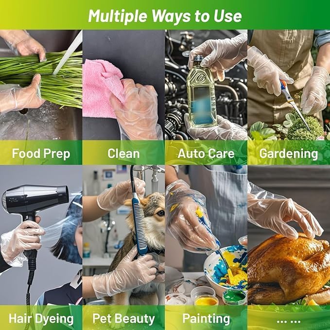 Disposable TPE Cooking Gloves, Ideal for Cleaning and Food Prep, Latex & Powder Free, Food safe