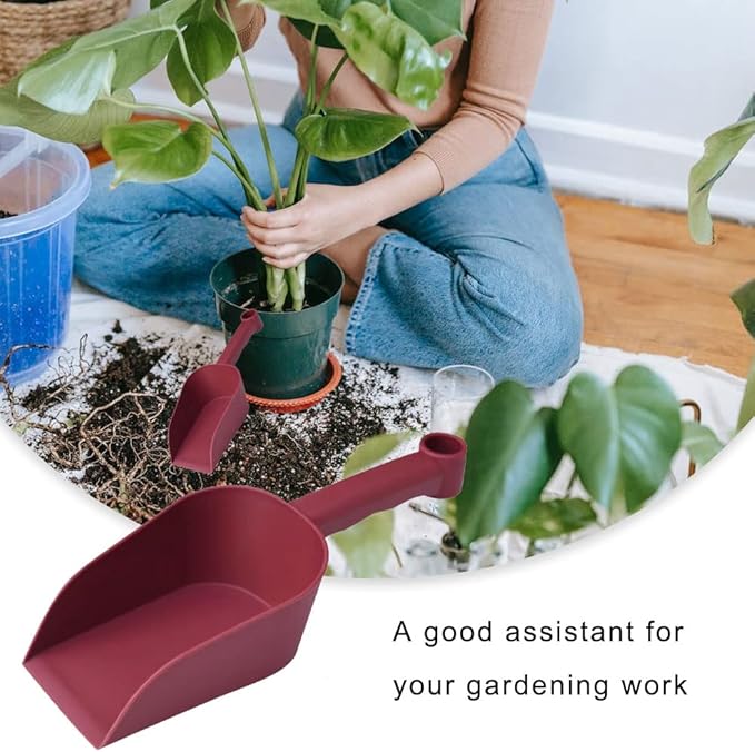 2 Pcs Garden Scoops PP Resin Hand Trowels Hanging Hole Design Shovel Scoops for Home Flower Soil Planting Digging Transplanting Compost Dog Food