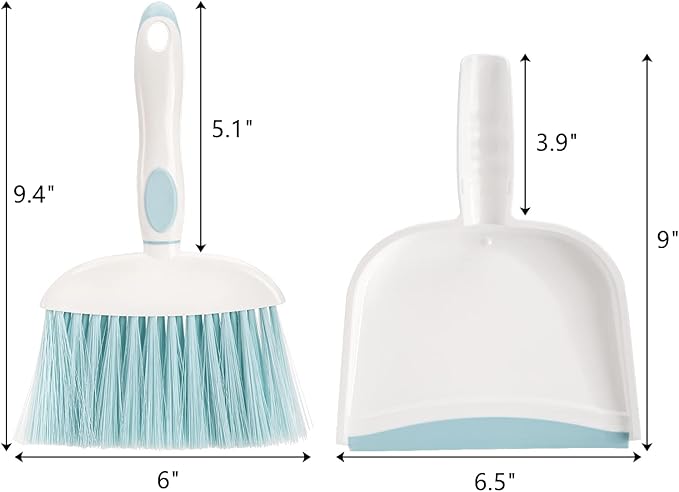Frcctre 3 Pack Small Dustpan and Brush Set, Multipurpose Plastic Small Hand Whisk Broom and Dustpan Set Cleaning Sweep Tools for Desk Car Keyboard Countertop Home Kitchen
