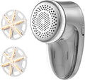 Ruidla Fabric Shaver Lint Remover, Sweater Shaver with Replaceable Stainless Steel 6-Leaf Blades, Fabric Defuzzer for Clothes Fuzz, Lint Balls - Battery Operated