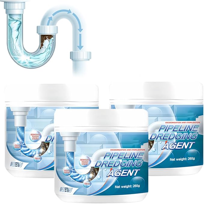 Powerful Pipe Dredging Agent, 2025 New Sink Drain Cleaner, Powerful Pipe Unclogging Agent for Kitchen and Pipes Cleaning Tool (3PCS)